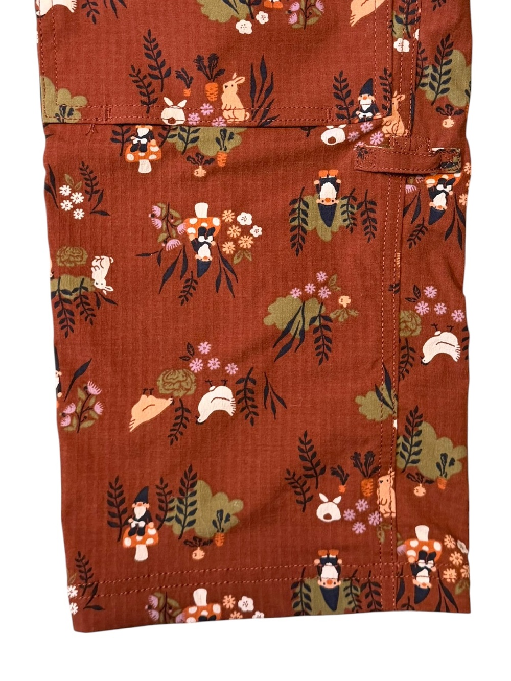 Duluth Heirloom Gardening Bib Overalls in Henna Garden Gnomes Size XS - Picture 7 of 13